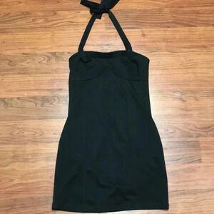 Black Halter Mini Dress, Medium